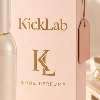 אריזת KICKLAB White Magnolia עם מונוגרמת KL בזהב